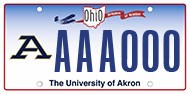 The University of Akron Athletic A license plate