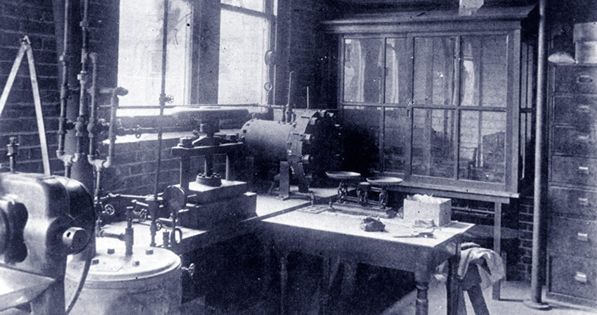 Equipment in the Knight Chemical Building from the early 1900s
