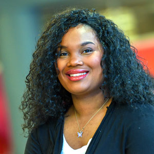 A University of Akron student in the Student Union