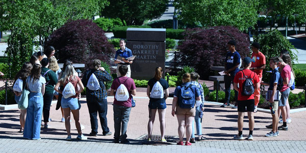 Student athletes and musicians who attended a college tour at UA.