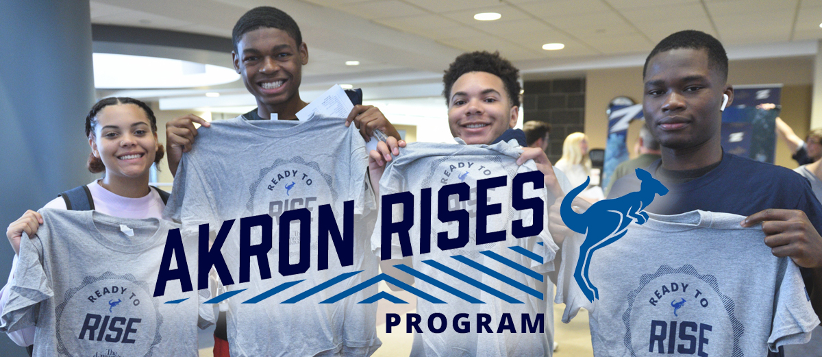 Akron Rises Students starting their time at UA with Akron Rises t-shirts.