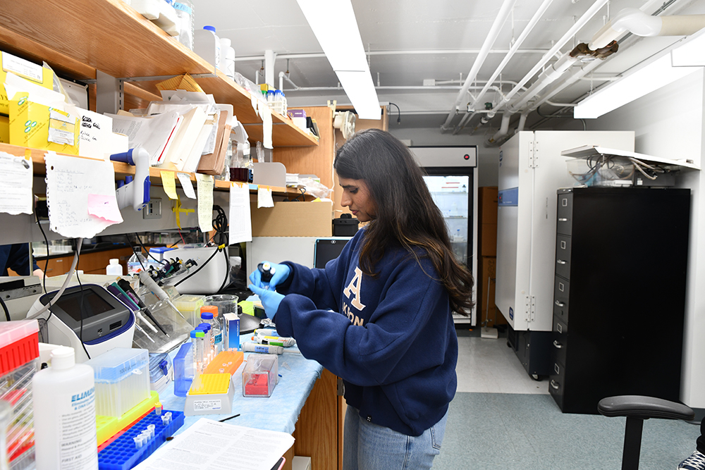 UA student in the lab