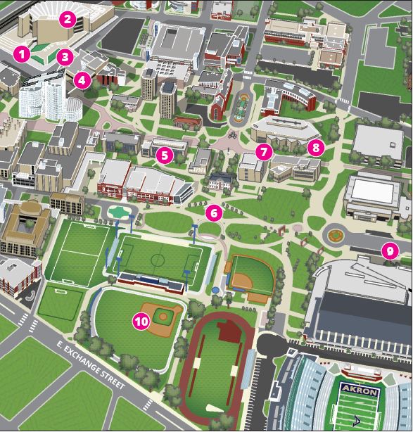 University Of Akron Campus Map - Winna Kamillah