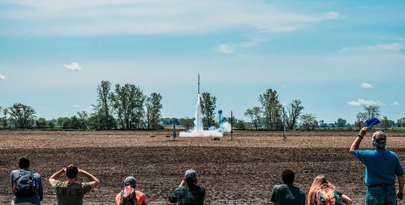 Akronauts rocket launch.