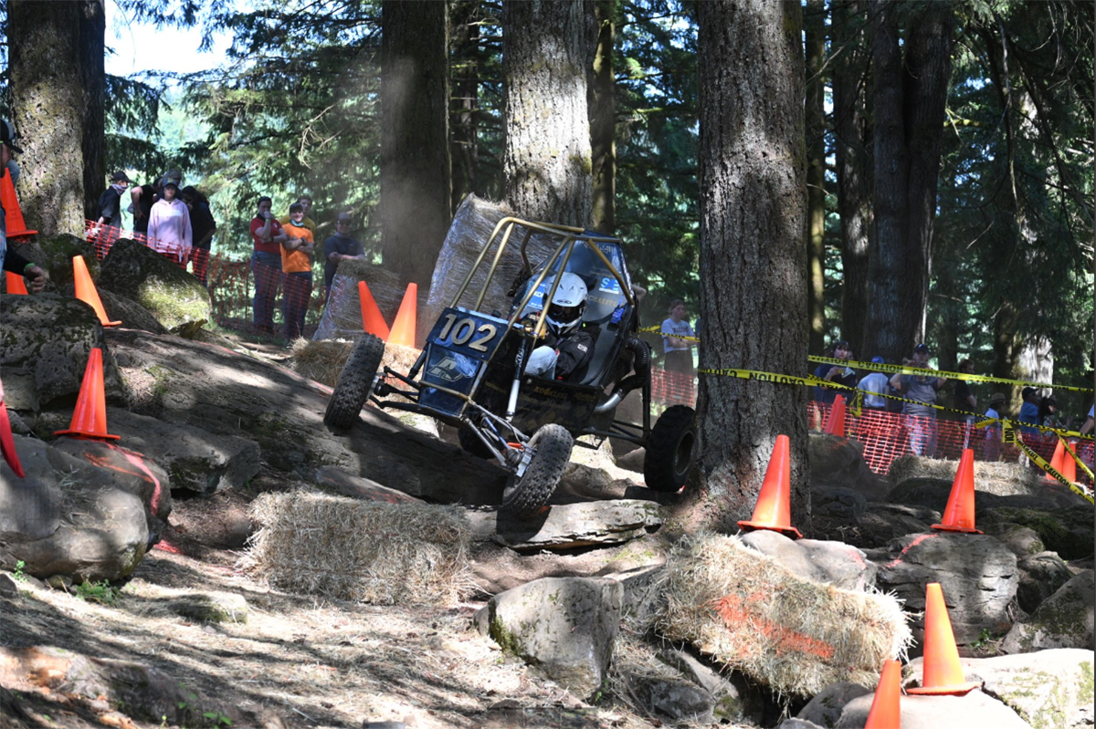 ZB23 competes in the Rock Crawl event at Baja SAE Oregon.