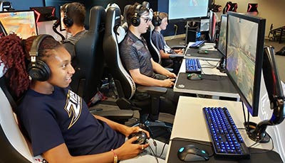 Students from summer esports camp at the University of Akron
