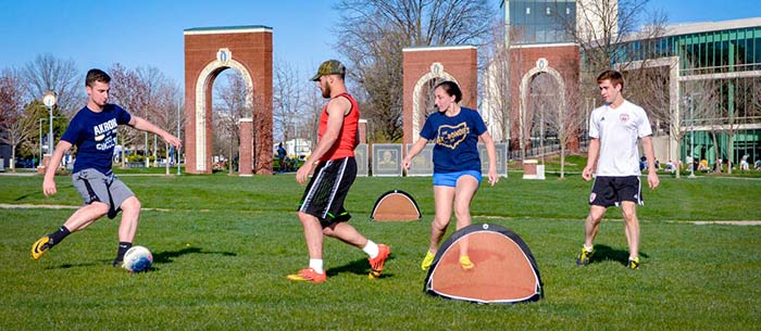 Students who have financial aid play soccer at UA