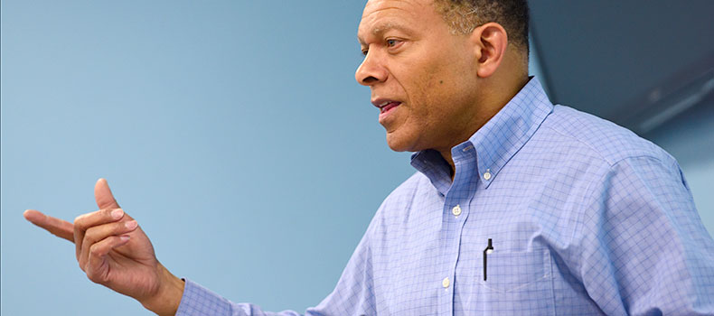 A professor teaching a master's degree course at Akron in Ohio