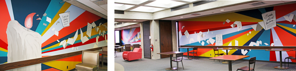 Mural at Bierce Library at the ϲ