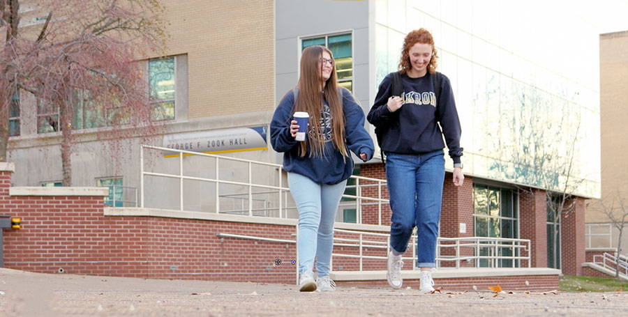 University of Akron students Sabrina Widmer and Teagan Wamsley share a passion for giving back