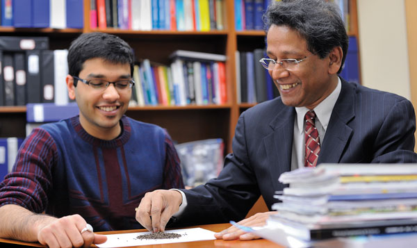 Polymer Science student with professor at The University of Akron
