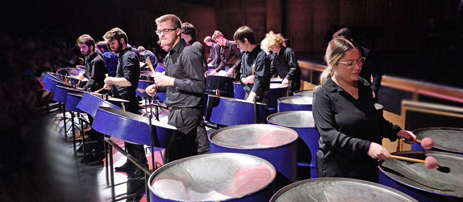 Percussion ensemble in the school of music at The University of Akron
