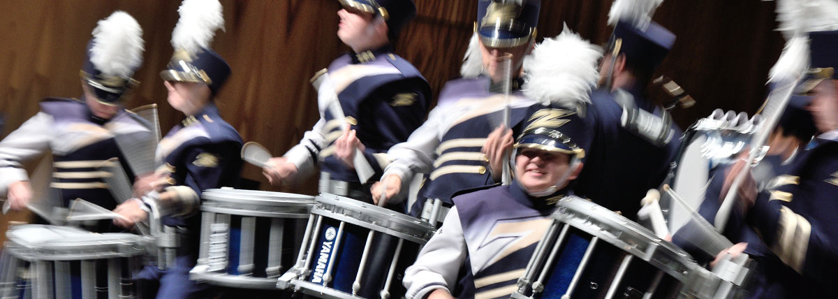 The School of Music Drumline in Percussion