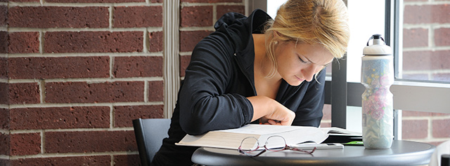 A student studying for a class