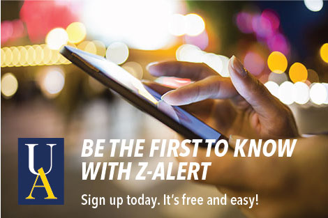 Z-Alert, UA's free emergency text-messaging service : The University ...